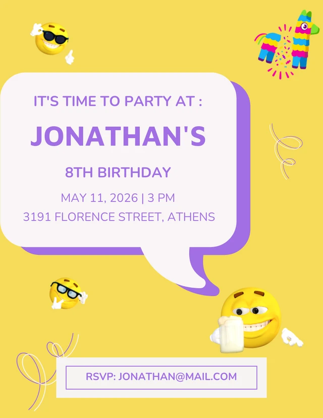 Yellow Chill Birthday Invitation Template
