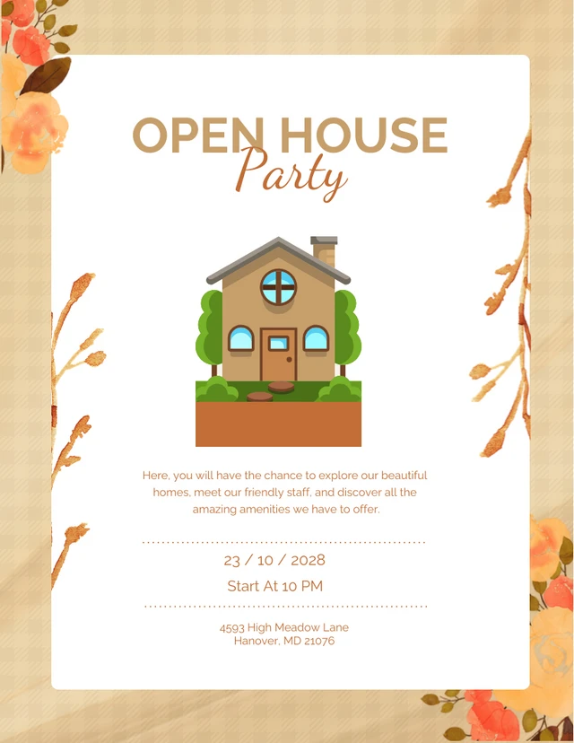 Simple Chocolate Housewarming Invitation Party Template