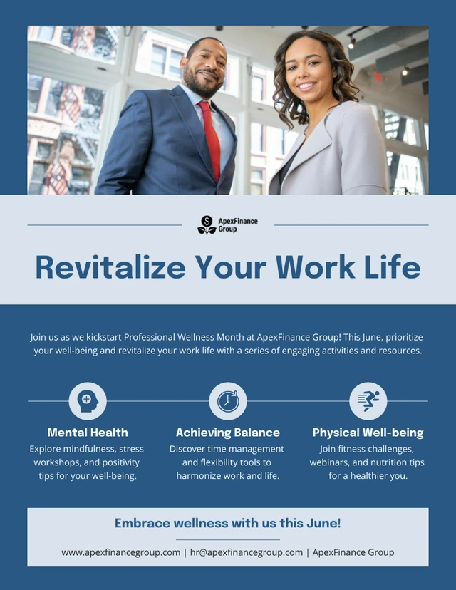 Revitalize Employee Wellness Mental Health Poster Template