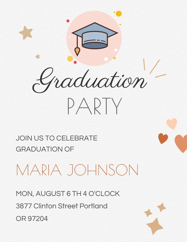 Weiß minimalistisch graduation party einladung Vorlage