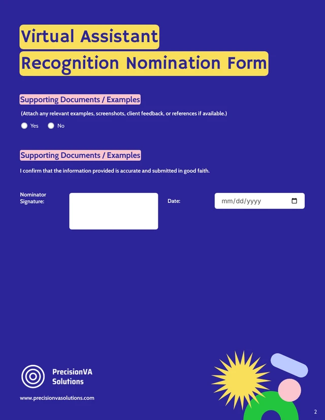 Nomination Form Template - Página 2