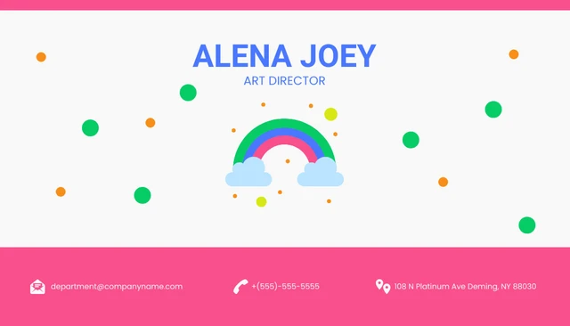 Light Grey And Pink Playful Personal Business Card