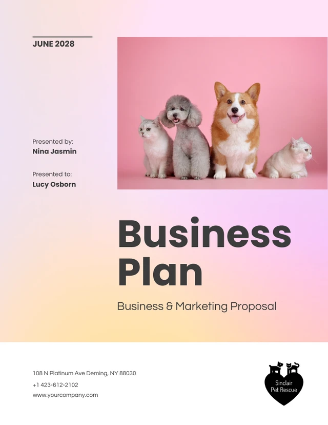 Colorful Simple Pet Shop Business Plan - Page 1