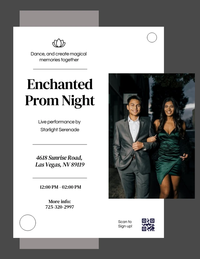 Black Aesthetic Prom Night Poster Template