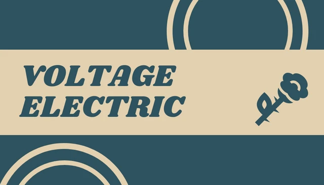 Vintage Dark Green Business Card Electrician - Page 1