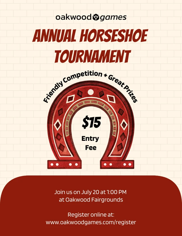 Horseshoe Tournament Flyer Template Horseshoe Tournament Flyer Template