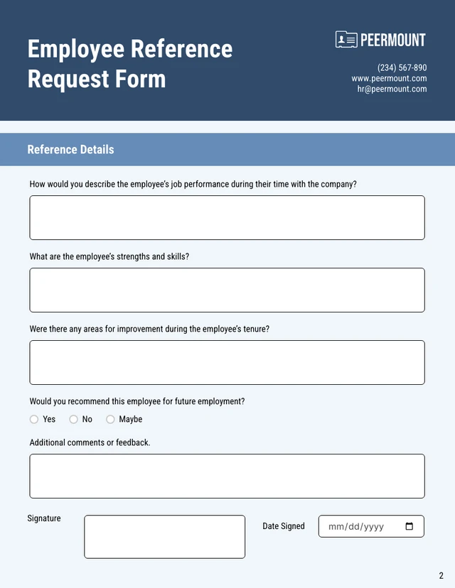 Simple Blue Employment Forms - Seite 2