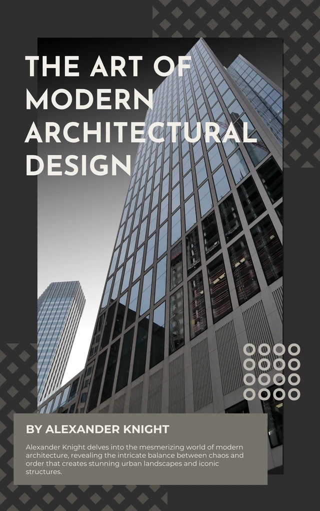 Dark Grey Modern Pattern Architecture Book Cover Template
