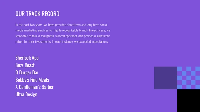 Purple Checkered Social Media Presentation - Venngage