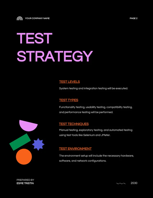 Black Neon Colorful Test Plan - Page 2