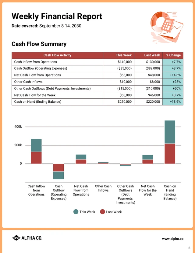 Weekly Financial Report Template - page 3