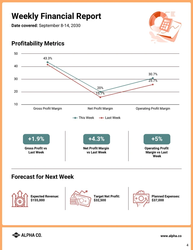 Weekly Financial Report Template - Seite 4