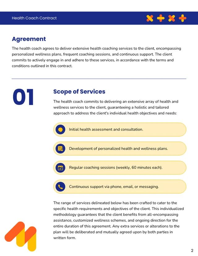 Health Coach Contract Template - صفحة 2