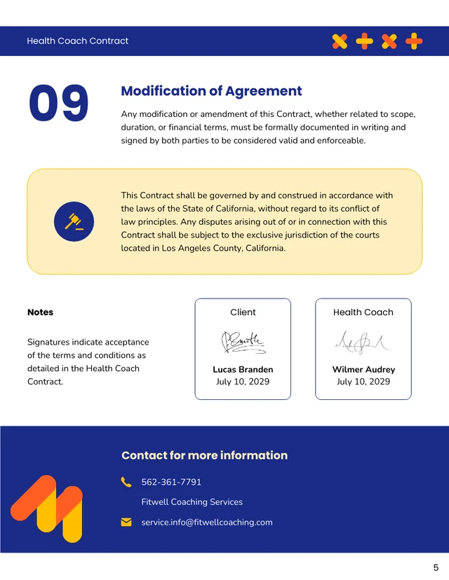 Health Coach Contract Template - page 5