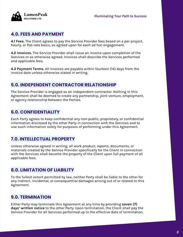 Ad Hoc Contract Template - page 2