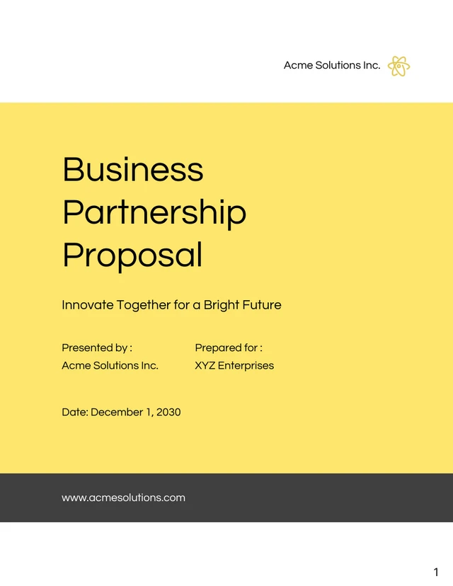 Business Partnership Proposal - Page 1