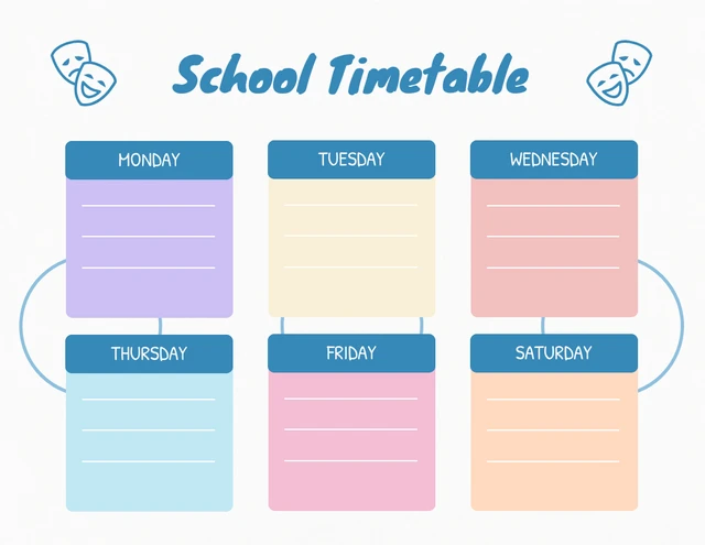 Light Grey Minimalist School Timetable Schedule Template