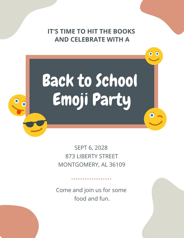 Minimalist Pastel Invitation Emoji Party Template