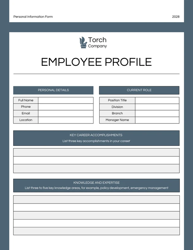 Modern Blue and White Personal Forms Template