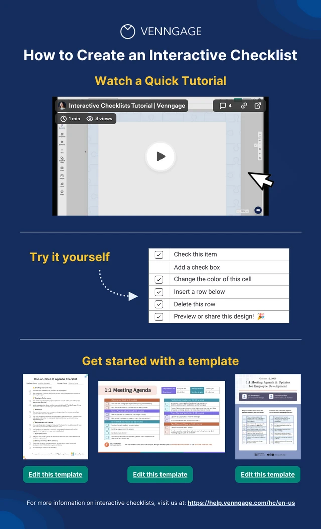 Plantilla de Tutorial Interactivo de Lista de Verificación