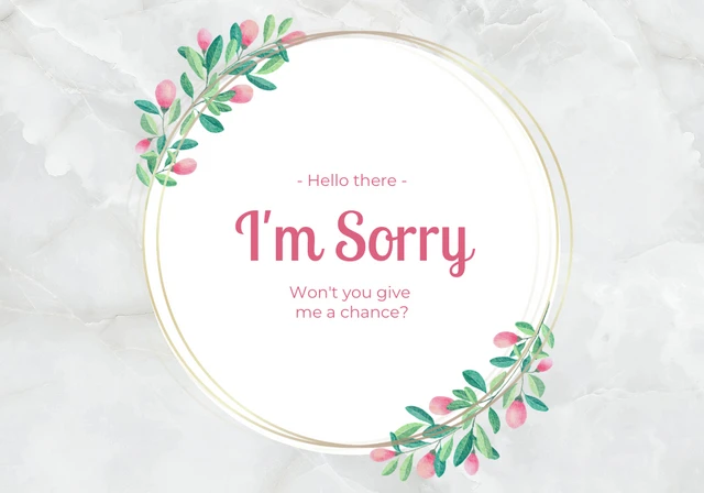 Grey Modern Texture Apology Card Template
