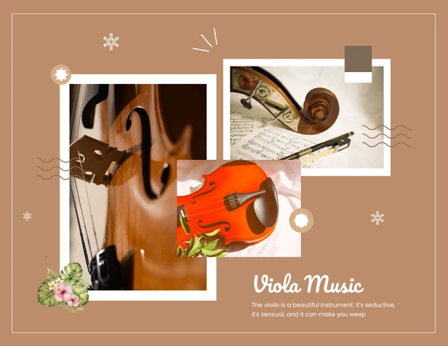 Modèle de collage de musique biola simple au chocolat
