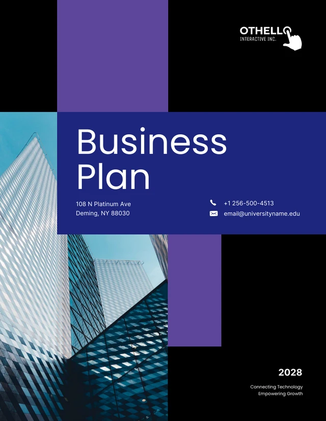Dark Blue Purple Business Plan - Page 1