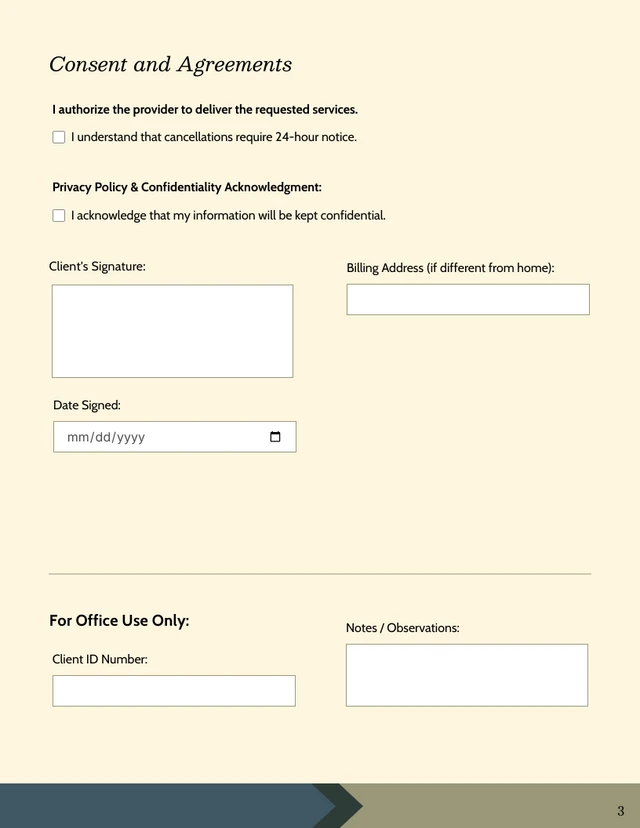 Client Intake Form Template - Seite 3