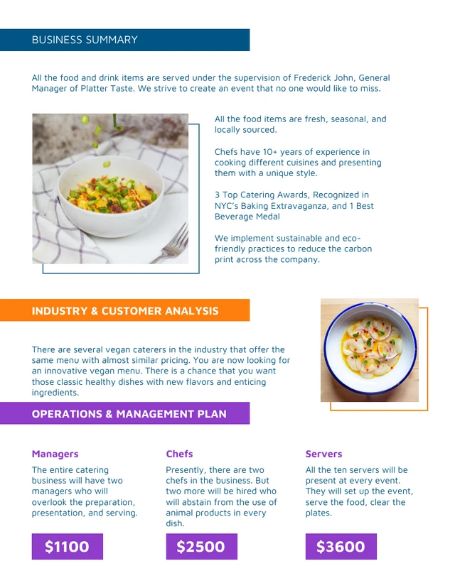 Colorful Hospitality Business Plan Venngage