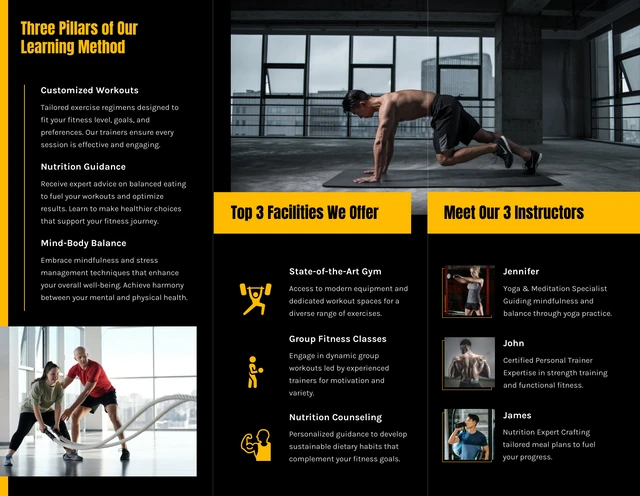 Black and Yellow Fitness Brochure - page 2