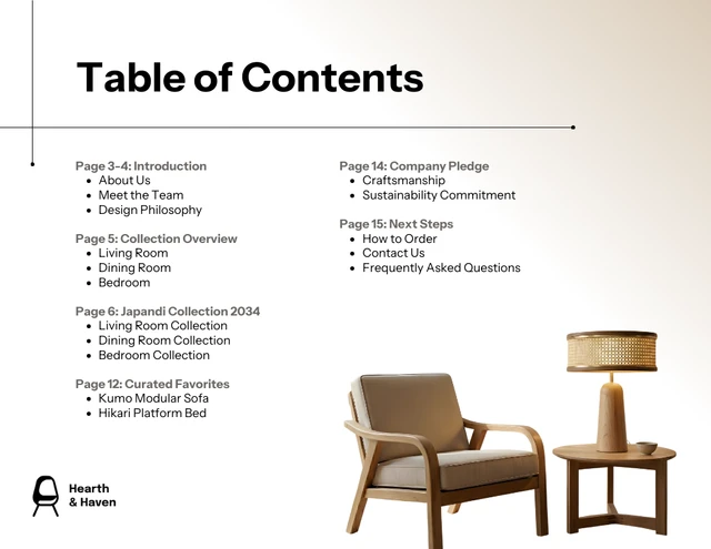 Japandi Furniture Lookbook Catalog Template - Pagina 2