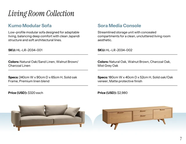 Japandi Furniture Lookbook Catalog Template - Pagina 7