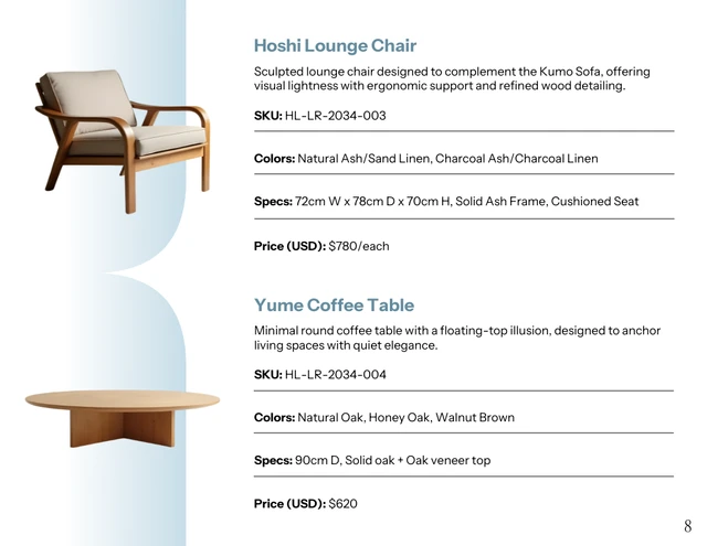 Japandi Furniture Lookbook Catalog Template - Pagina 8