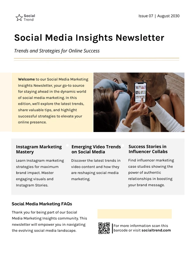 Social Media Marketing Insights Newsletter Template