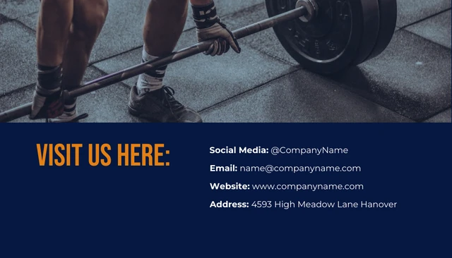 Navy And Yellow Modern Professional Fitness QR Code Business Card - Page 2