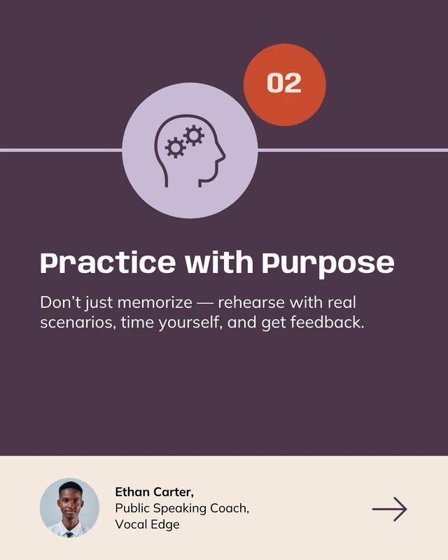 Public Speaking Tips LinkedIn Carousel Post Template - Page 3