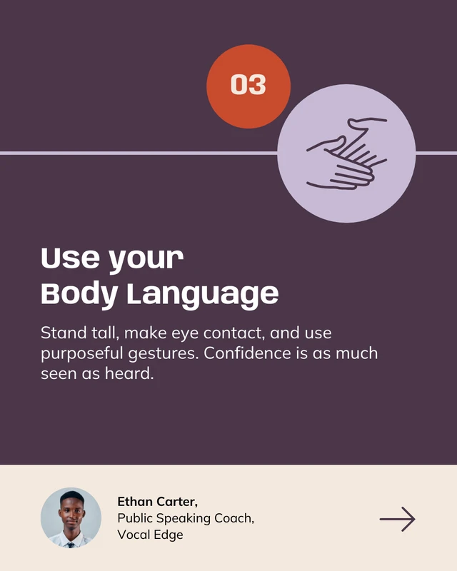 Public Speaking Tips LinkedIn Carousel Post Template - Page 4
