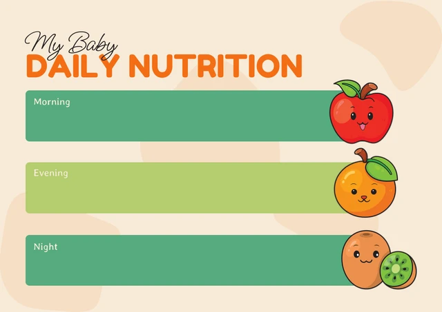 Modern Beige Cute Illustration My Baby Daily Nutrition  Template