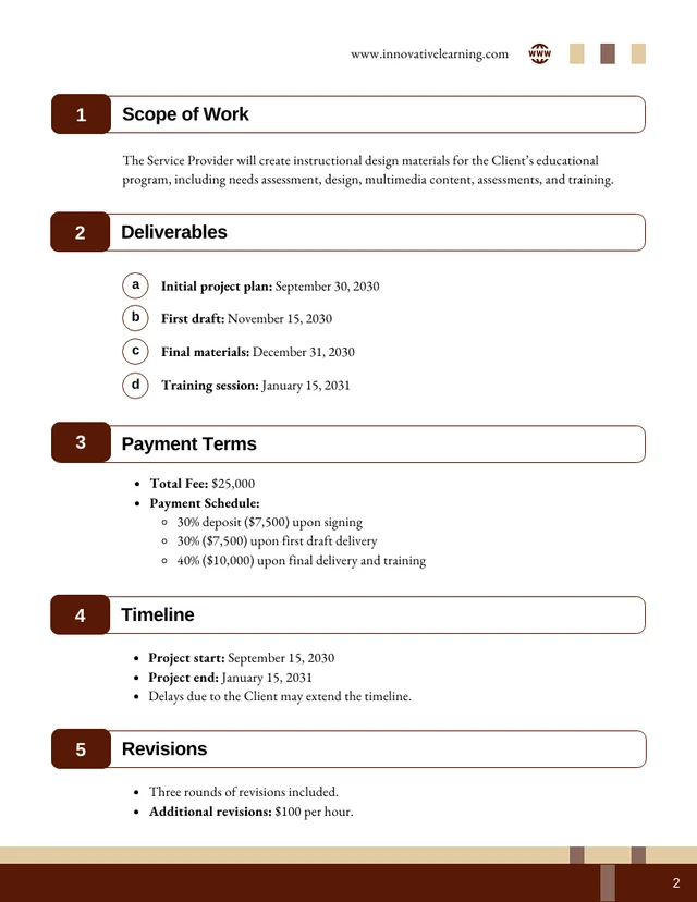 Instructional Design Contract Template - Page 2