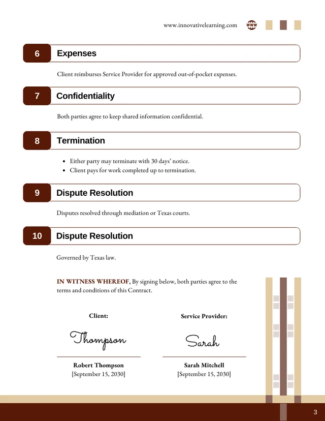 Instructional Design Contract Template - Page 3