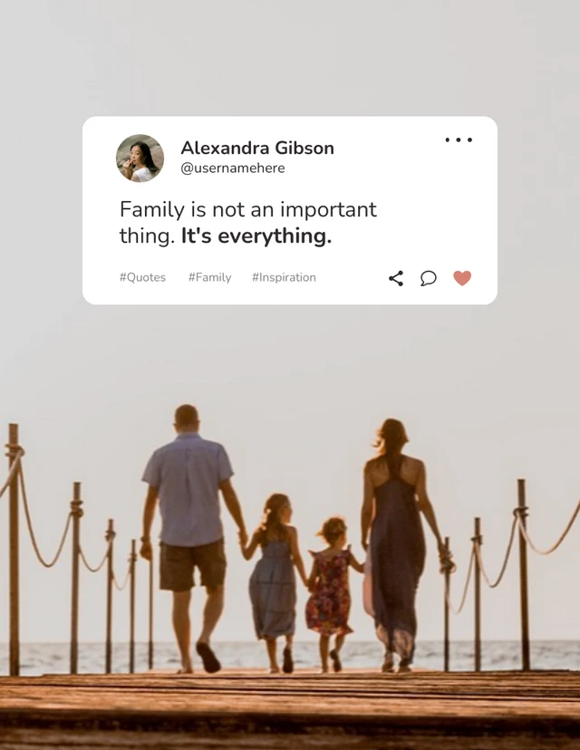 Photo Background Family Quote Motivation Template