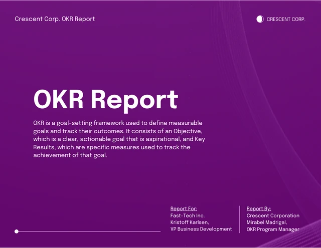 Objectives and Key Results Company Report - Pagina 1