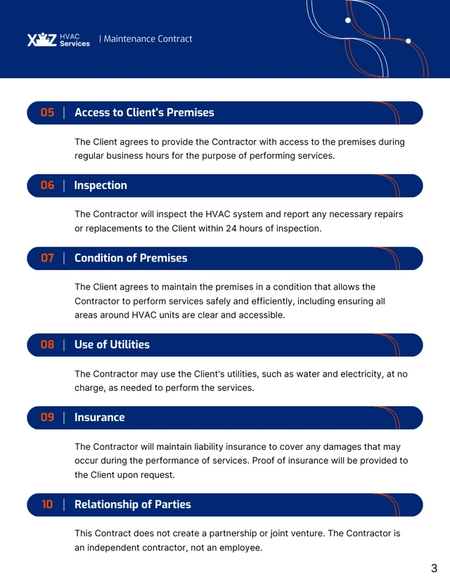 HVAC Maintenance Contract Template - Seite 3