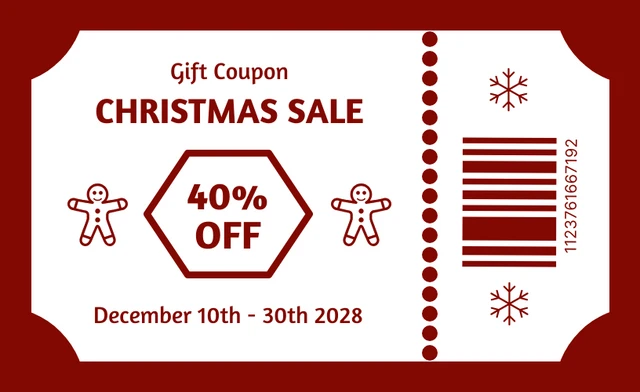 Red Classic Retro Christmas Sale Coupons Template