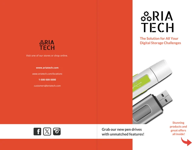 Red Tech Bi Fold Brochure