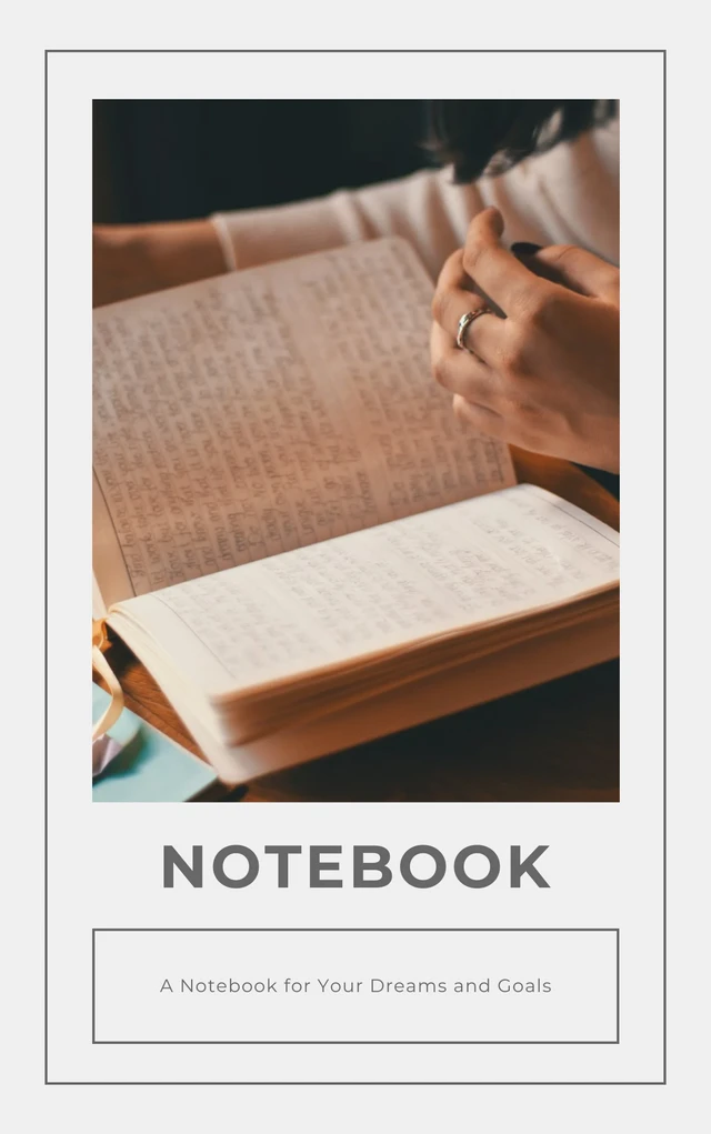 Light Grey Minimalist Notebook Book Cover Template