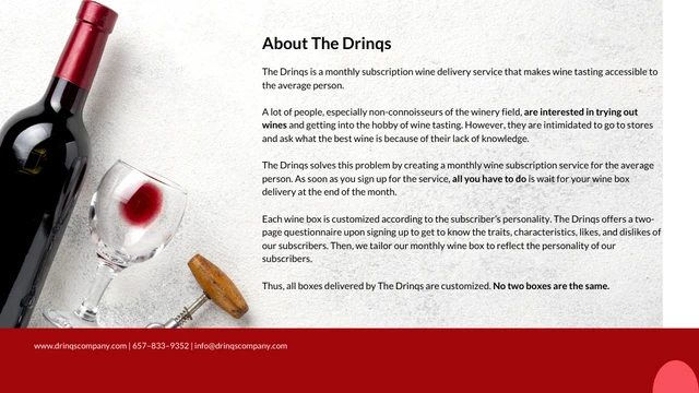 Red Wine Investor Pitch Deck Template - Page 2