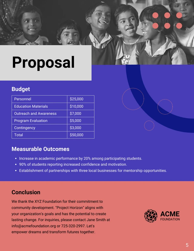 Nonprofit Grant Proposal - Page 5