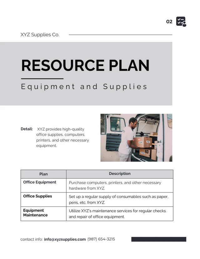Clean Minimalist Design Resource Plan - Page 2