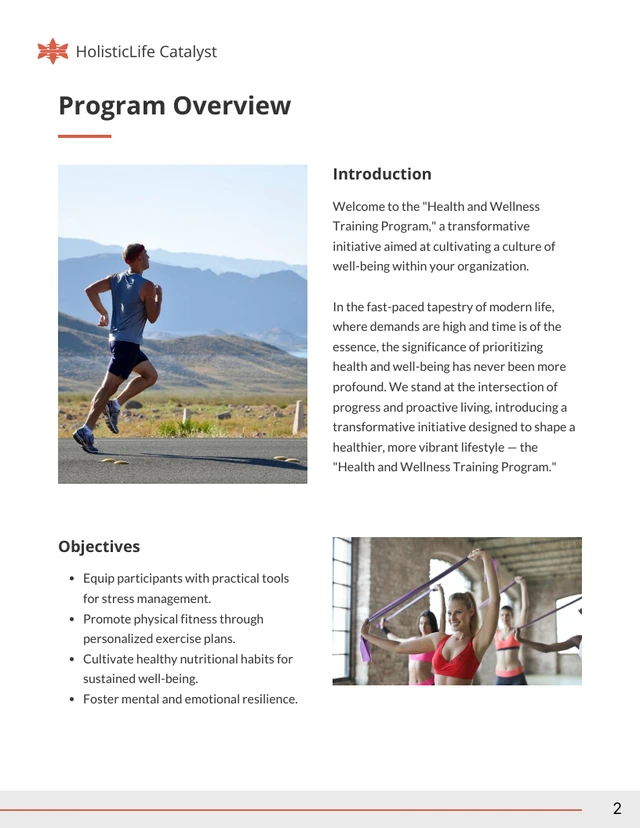 Health and Wellness Training Proposals - Page 2
